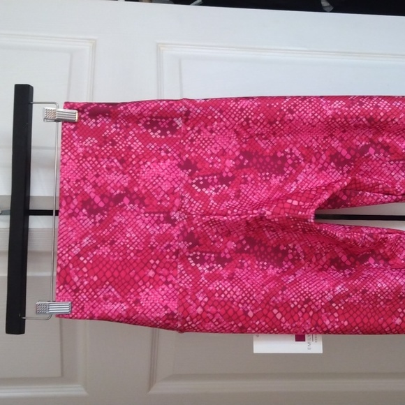 Emily HSU designs pink pattern leggings sz Large New - Picture 11 of 17